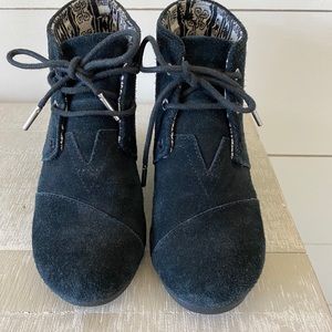 Kala Suede Lace Up Wedge Booties